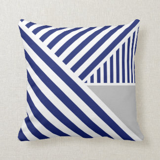 Cojín Decorativo Royal Blue Stripes and Grey