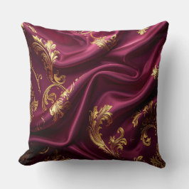 Cojín Decorativo Royal Burgundy & Gold Majestic Filigree