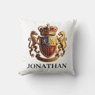 Cojín Decorativo Royal Crest Gold – Prestigio Majestuoso con Identi