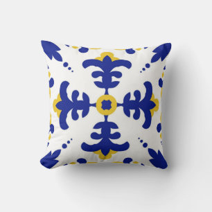 Cojín Decorativo Royal Fleur Bold Blue and Gold Botanical 