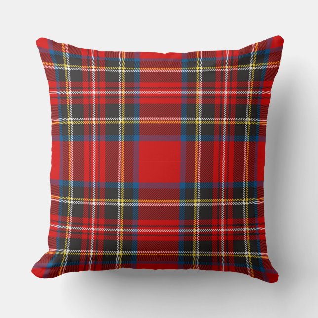 Cojín Decorativo Royal Stewart Tartan Plaid Scottish Pattern (Anverso)