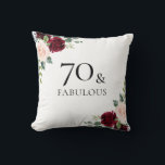 Cojín Decorativo Rubor Burgundy Flowers Womans 70th Birthday Gift<br><div class="desc">Flores de Borgoña Rubor Mujeres regalo de cumpleaños número 70 lanzan ceño</div>