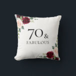 Cojín Decorativo Rubor Burgundy Flowers Womans 70th Birthday Gift<br><div class="desc">Flores de Borgoña Rubor Mujeres regalo de cumpleaños número 70 lanzan ceño</div>