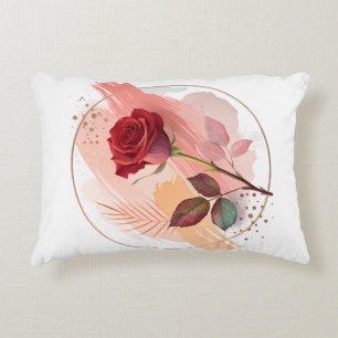 Cojín Decorativo Rubor Eterno: Una Rosa Moderna en Armonía Abstract