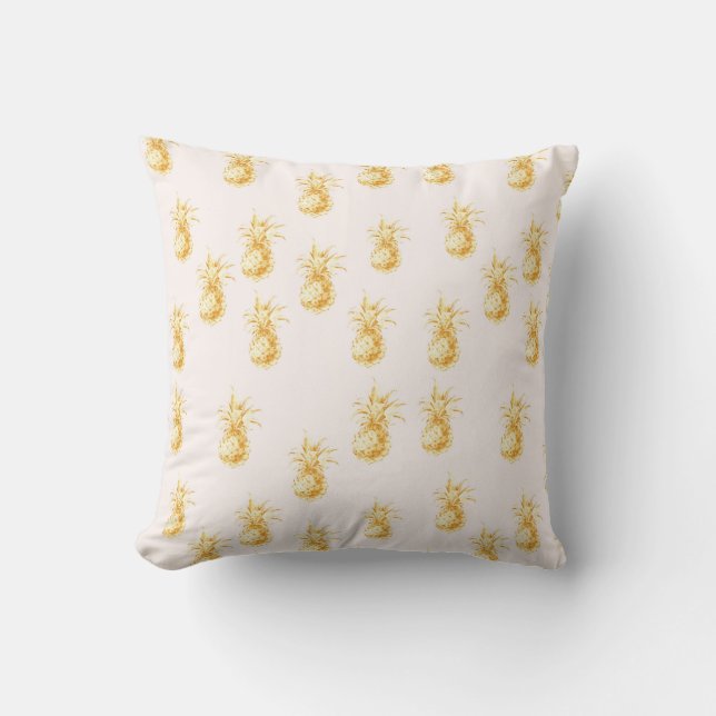 Cojín Decorativo Rubor Gold Tropical Pineapples (Anverso)