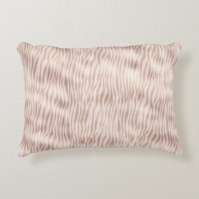 Cojín Decorativo Rubor Gold Zebra Print (Anverso)