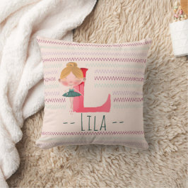 Cojín Decorativo Rubor Pink Ballerina Monogram L - Arte personaliza