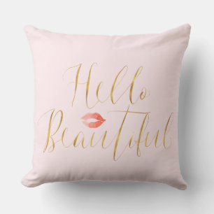 Cojín Decorativo Rubor Pink Gold Hello Beautiful Lips