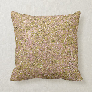 Cojín Decorativo Rubor Rosa Dorado Glam Brillante Destello Femenino