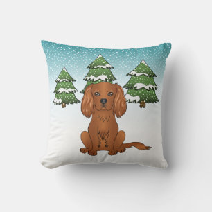 Cojín Decorativo Ruby Cavalier King Charles Spaniel En Invierno