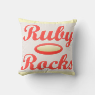 Cojín Decorativo Ruby Rocks diseña crema roja y melosa