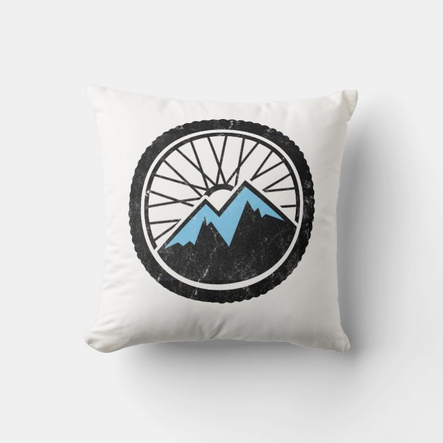 Cojín Decorativo Rueda de bicicleta de montaña (Anverso)