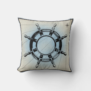 Cojín Decorativo Rueda de nauta vintage para navegación