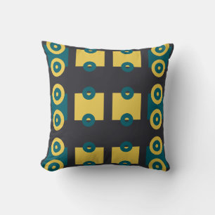 Cojín Decorativo Ruedas de tren simplificadas azul teal oscuro mode