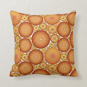 Cojín Decorativo Ruedas jerarquizadas - cobre y oro