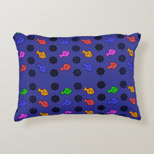 Cojín Decorativo Ruedas Pescadas Profundo Azul Niños
