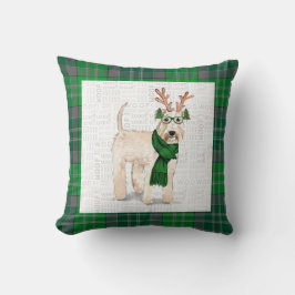 Cojín Decorativo Ruedas Terrier Fiesta Verde Navidades Perro