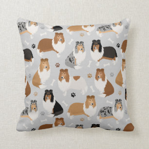 Cojín Decorativo Rugosas hojas de collie y huesos