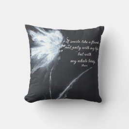 Cojín Decorativo Rumi Floral Blanco negro Minimalista