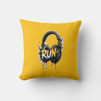 Cojín Decorativo RUN Headphones Street Art Sticker