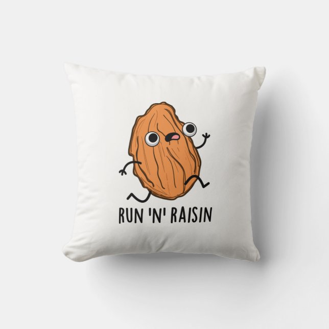 Cojín Decorativo Run N Raisin Funny Food Pun (Anverso)