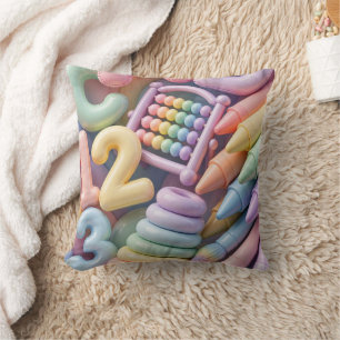 Cojín Decorativo Ruptura de aprendizaje pastel ABC - Educativa 3D i