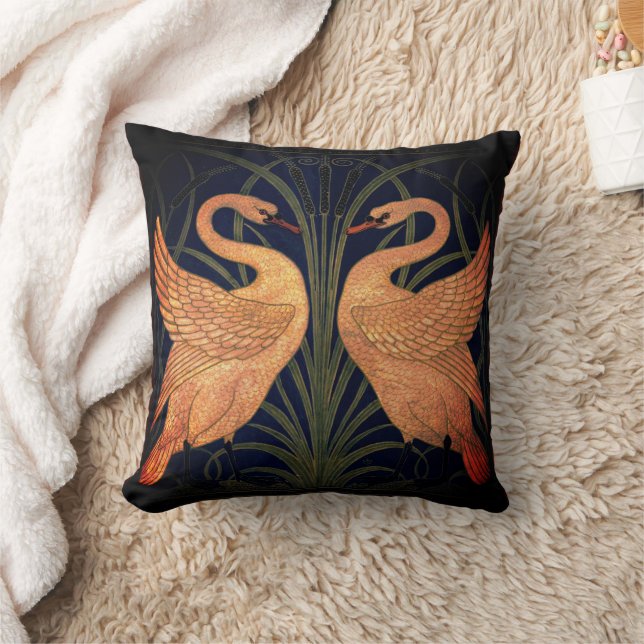 Cojín Decorativo Rush Iris Crane Black Gold (Manta)