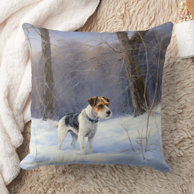 Cojín Decorativo Russell Terrier deja que nieve Navidades (Manta)