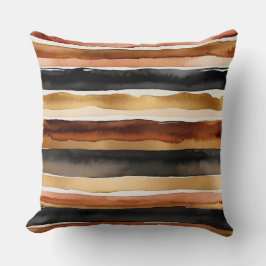 Cojín Decorativo Rust Café marfil y rayas negras