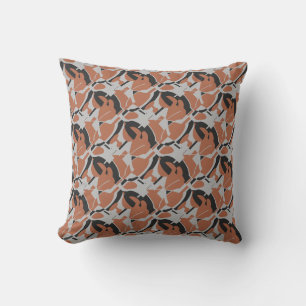 Cojín Decorativo Rust Naranja Gray Black MCM Aspecto Swift Art Impr