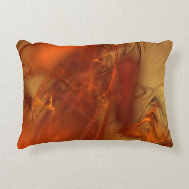 Cojín Decorativo Rust Realm Fractal y Gold (Anverso)