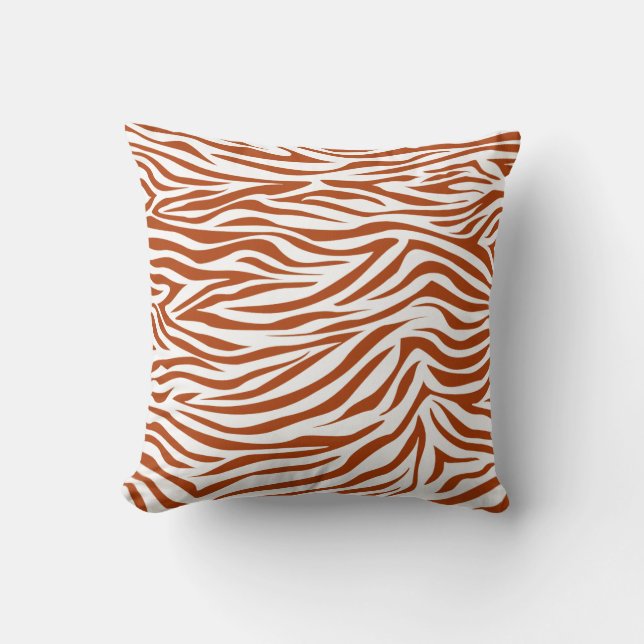 Cojín Decorativo Rust Red Safari Zebra (Anverso)