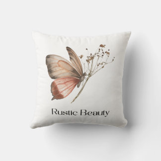 Cojín Decorativo Rustic Beauty Butterfly Throw Pillow | Minimalist