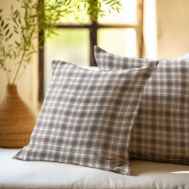 Cojín Decorativo Rustic Brown Gingham Plaid farmhouse pattern