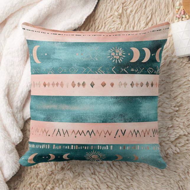 Cojín Decorativo Rustic Celestial Stripe Moon Sun Earthy (1) (Manta)