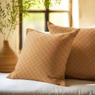 Cojín Decorativo Rustic Checkered Pattern Orange Plaid for Autumn