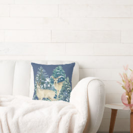 Cojín Decorativo Rustic Christmas Snowy Forest Deer Decor For Home