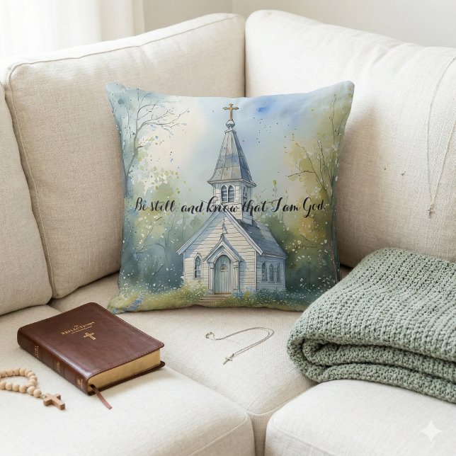 Cojín Decorativo Rustic Church Path in Wildflower Meadow (Rustic Church Path in Wildflower Meadow Throw Pillow Mockup A)