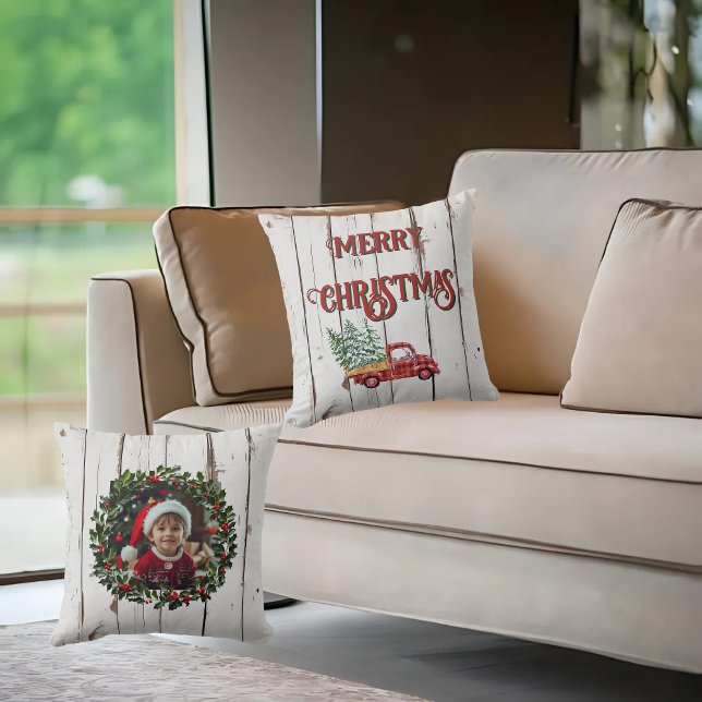 Cojín Decorativo Rustic Farmhouse Molesta Camión Rojo de Madera (Subido por el creador)