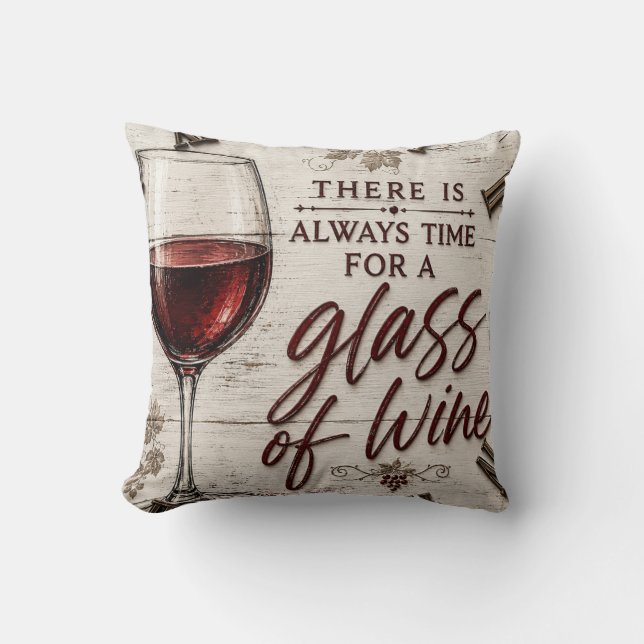 Cojín Decorativo Rustic Farmhouse Wine Lover Gift (Anverso)