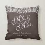 Cojín Decorativo Rustic Lace Sr. y Sra. Boda Pillow<br><div class="desc">Más almohadas Bodas bonitos en la Pequeña Tienda Bayleigh!</div>