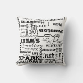 Cojín Decorativo Rustic Modern Love Palabras estéticas de escritura