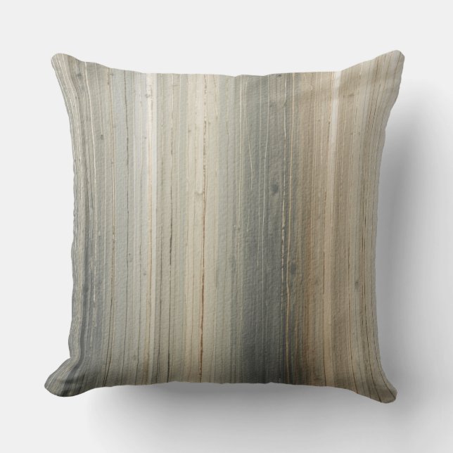 Cojín Decorativo Rustic Neutral Gray Brown Abstract Stripe (Anverso)