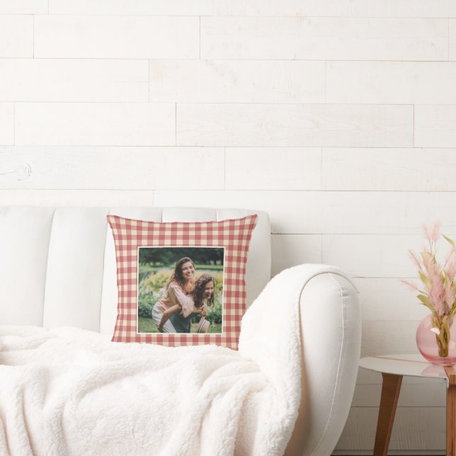 Cojín Decorativo Rustic Red Gingham Foto Navidades modernos (Sofá)