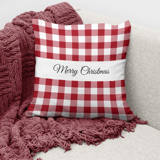 Cojín Decorativo Rustic Red Plaid Feliz Navidad (Subido por el creador)