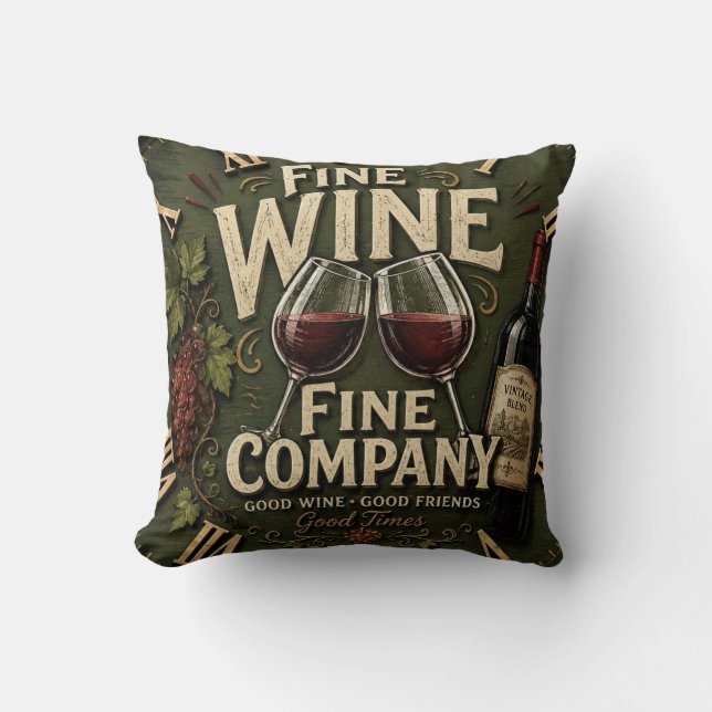 Cojín Decorativo Rustic Vineyard Wine Lover (Anverso)