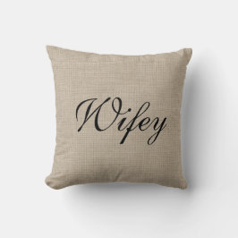 Cojín Decorativo Rustic Wifey Mrs Pillow