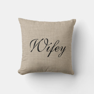 Cojín Decorativo Rustic Wifey Mrs Pillow
