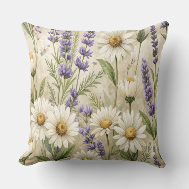Cojín Decorativo Rustic Wildflowers Pillow & Mug - Lavender Sage Fl (Anverso)