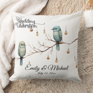 Cojín Decorativo Rustic Woodland Love Birds Celebration